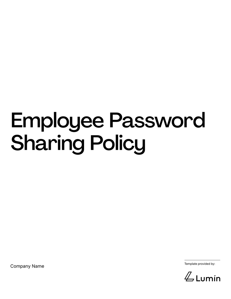 Employee Password Sharing Policy document defining password protection rules and prohibited sharing practices 