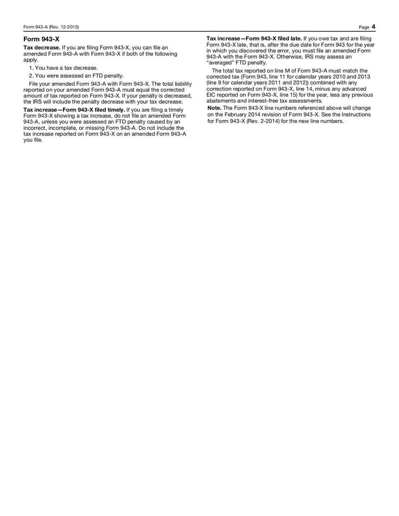 Large thumbnail of Form 943-A - Dec 2013