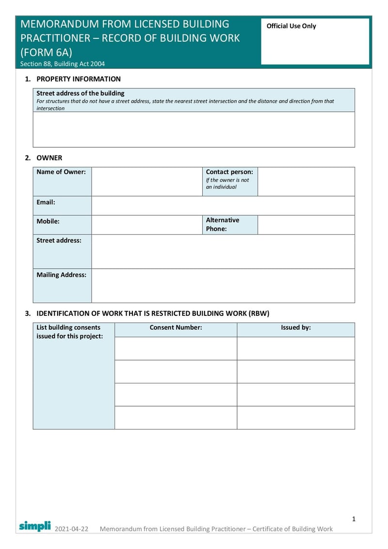 Large thumbnail of Form 6A - May 2021