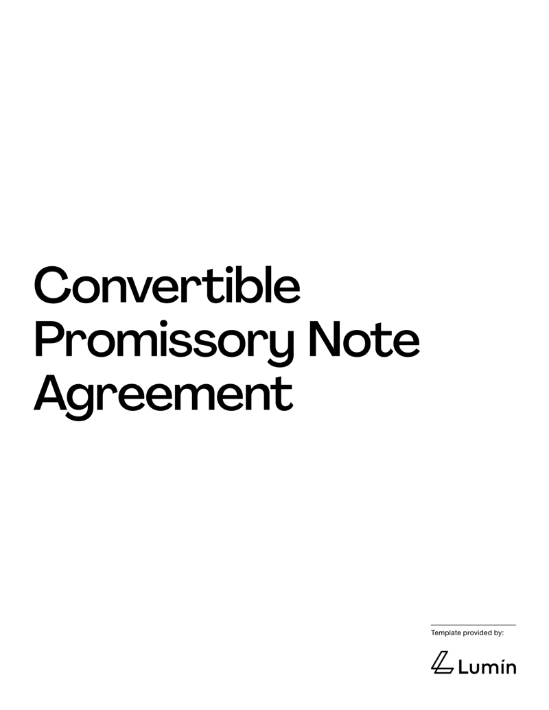 Convertible Note Agreement detailing loan conversion, maturity and financing terms