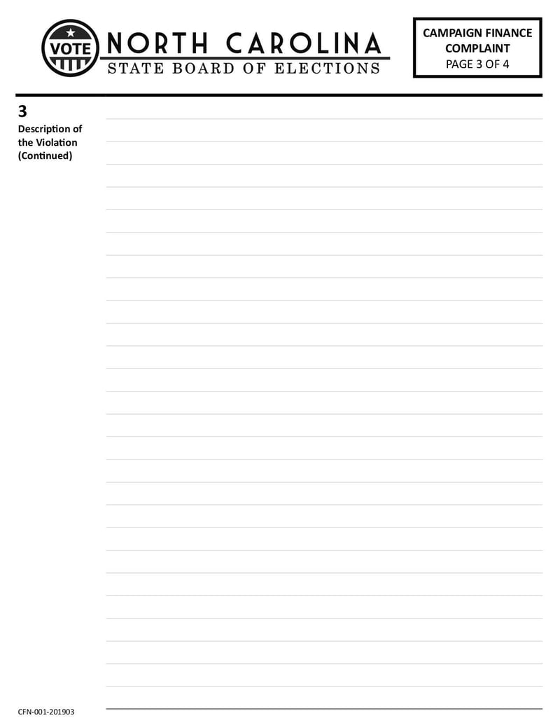 Large thumbnail of Form CFN-001 Campaign Finance Complaint - Mar 2020