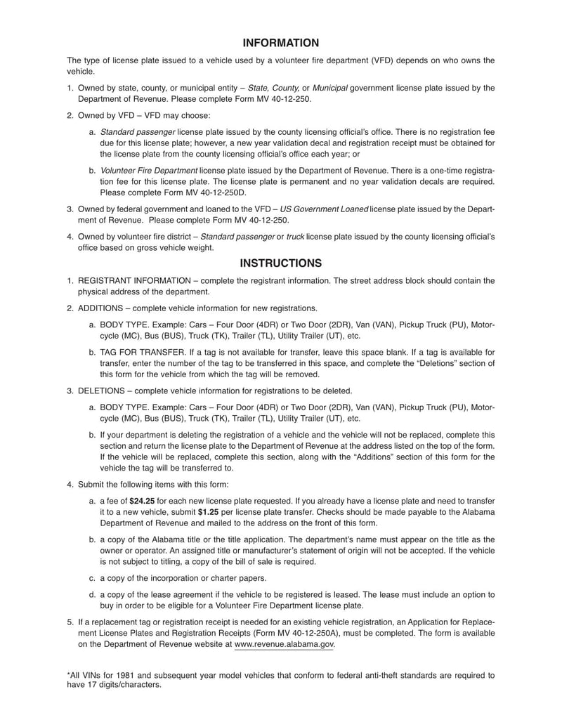 Large thumbnail of Form MV 40-12-250D - Oct 2017