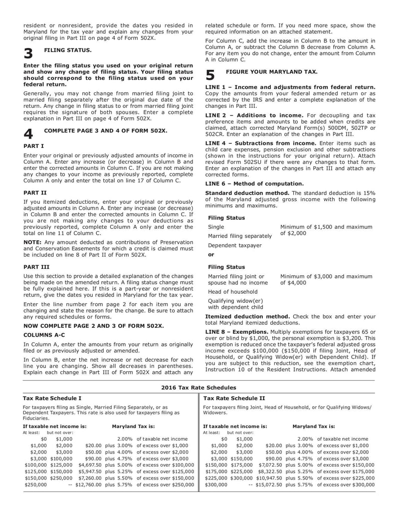 Large thumbnail of Maryland Form 502X - Nov 2017