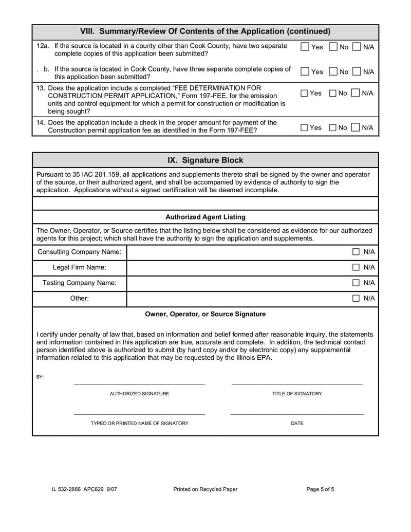 Large thumbnail of APC629 - Application for a Construction and/or Operating Permit for a Lifetime Source - Oct 2007