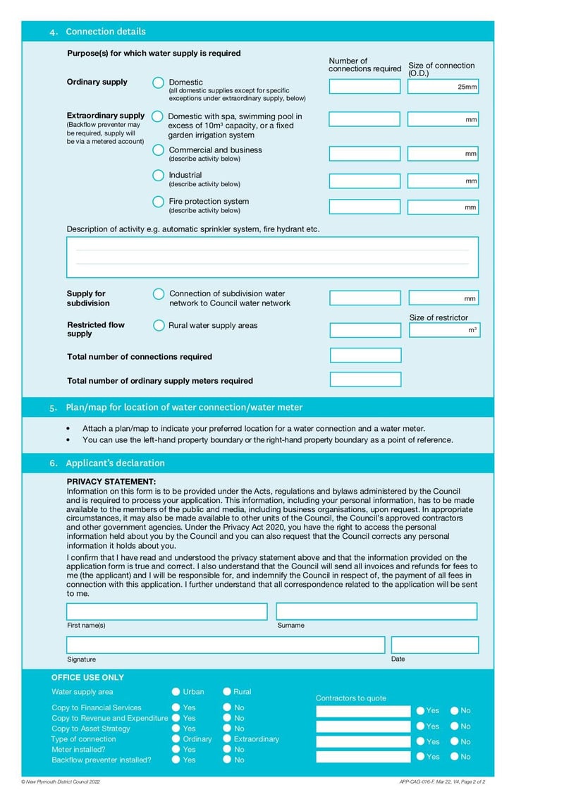 Large thumbnail of Set Water Connection Disconnection Form Guide - Mar 2022