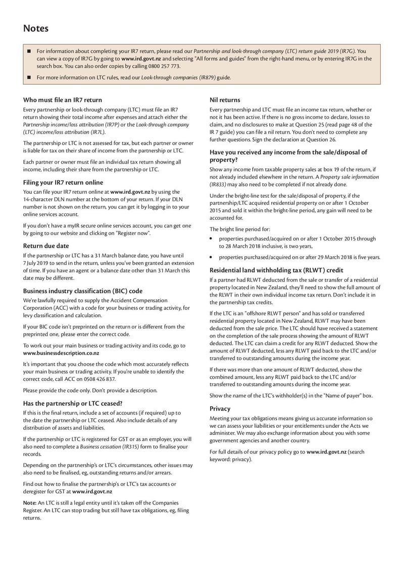 Large thumbnail of Form IR7 - Jan 2019