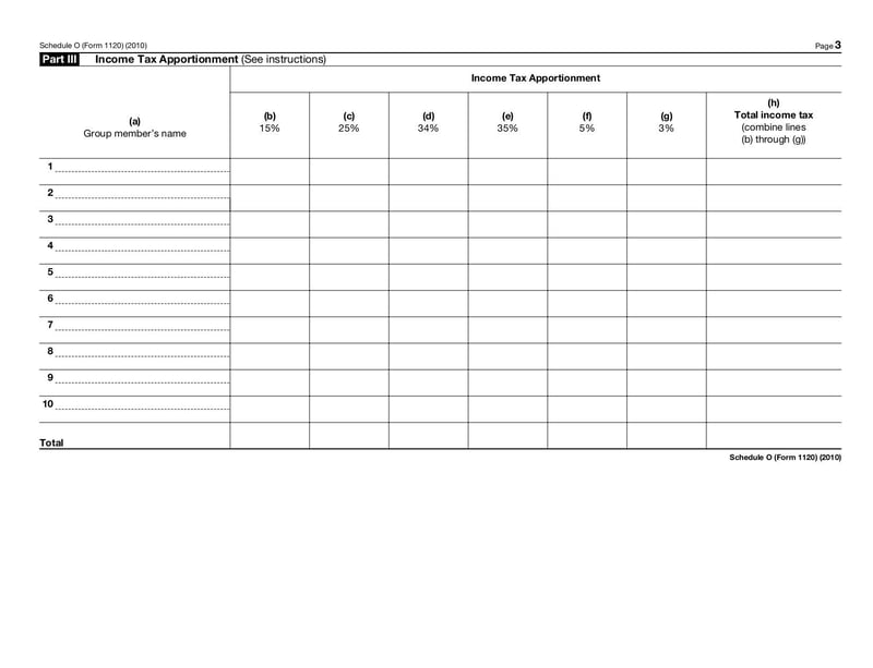 Large thumbnail of Form 1120 (Schedule O) - Feb 2011