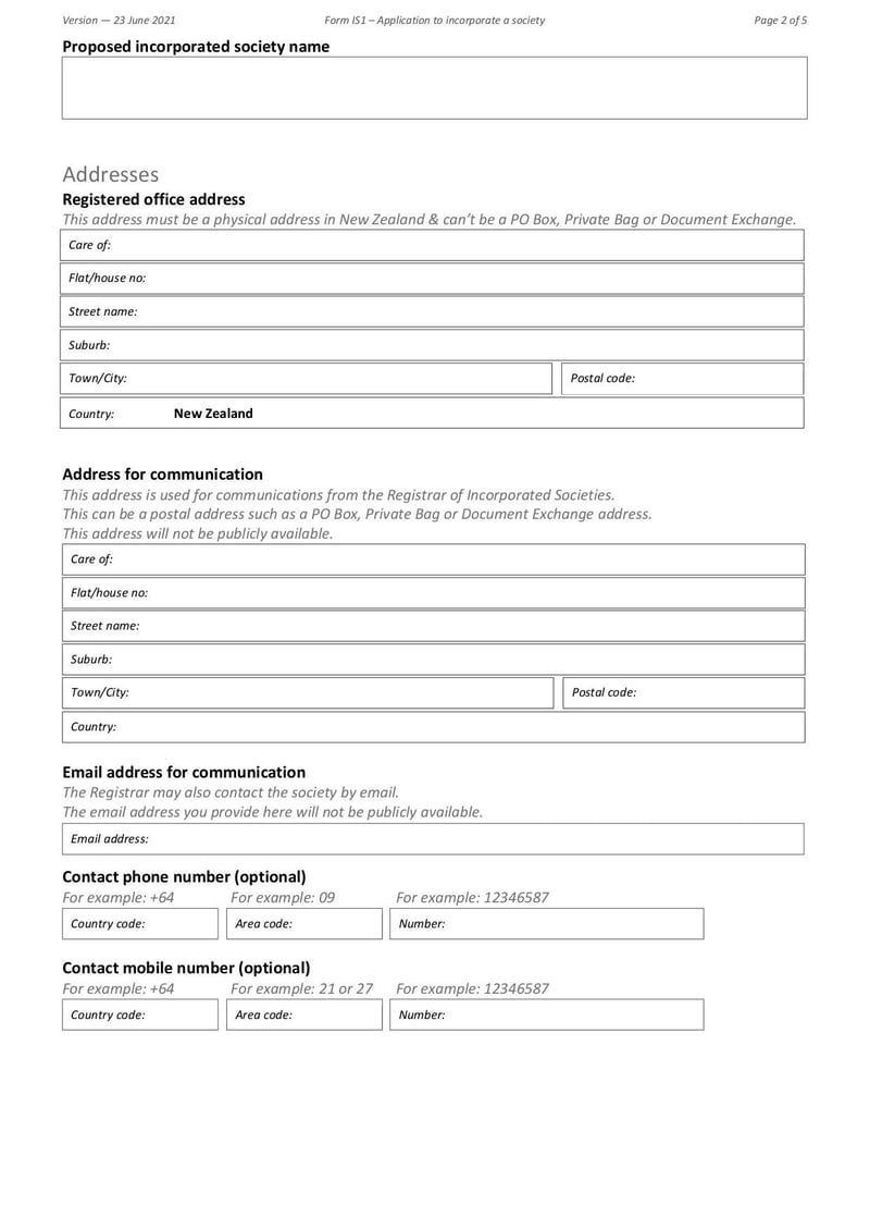 Large thumbnail of Form IS1 Application to Incorporate a Society - Jun 2021