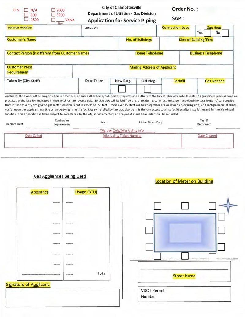 Large thumbnail of Application for Service Piping - Apr 2020