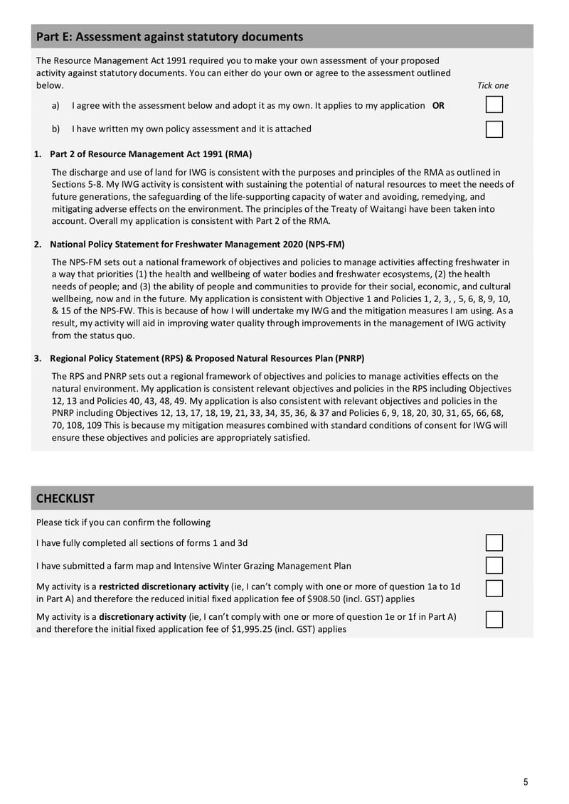 Large thumbnail of Form 3d Discharge Permit Application Land Use Consent Application for Intensive Winter Grazing - Sep 2022