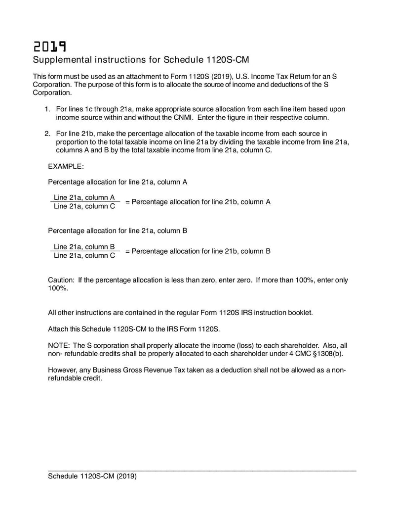 Large thumbnail of Schedule 1120S-CM - Jan 2019