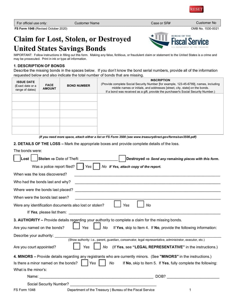 Large thumbnail of FS Form 1048 - Oct 2020