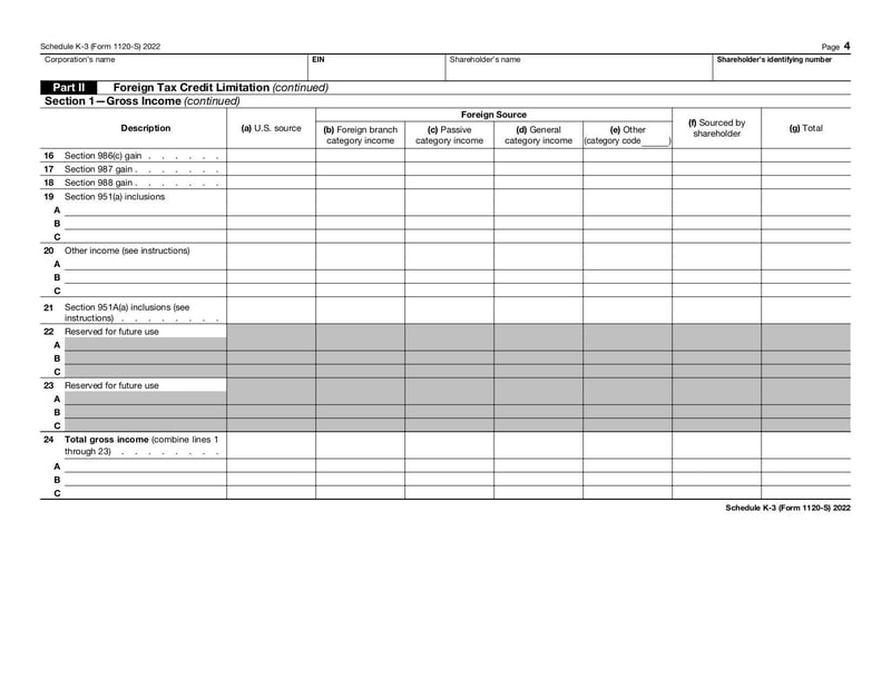 Large thumbnail of Schedule K-3 (Form 1120-S) - Jan 2022