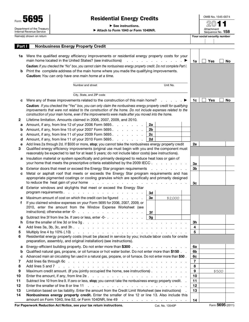 Large thumbnail of Form 5695 - Nov 2011