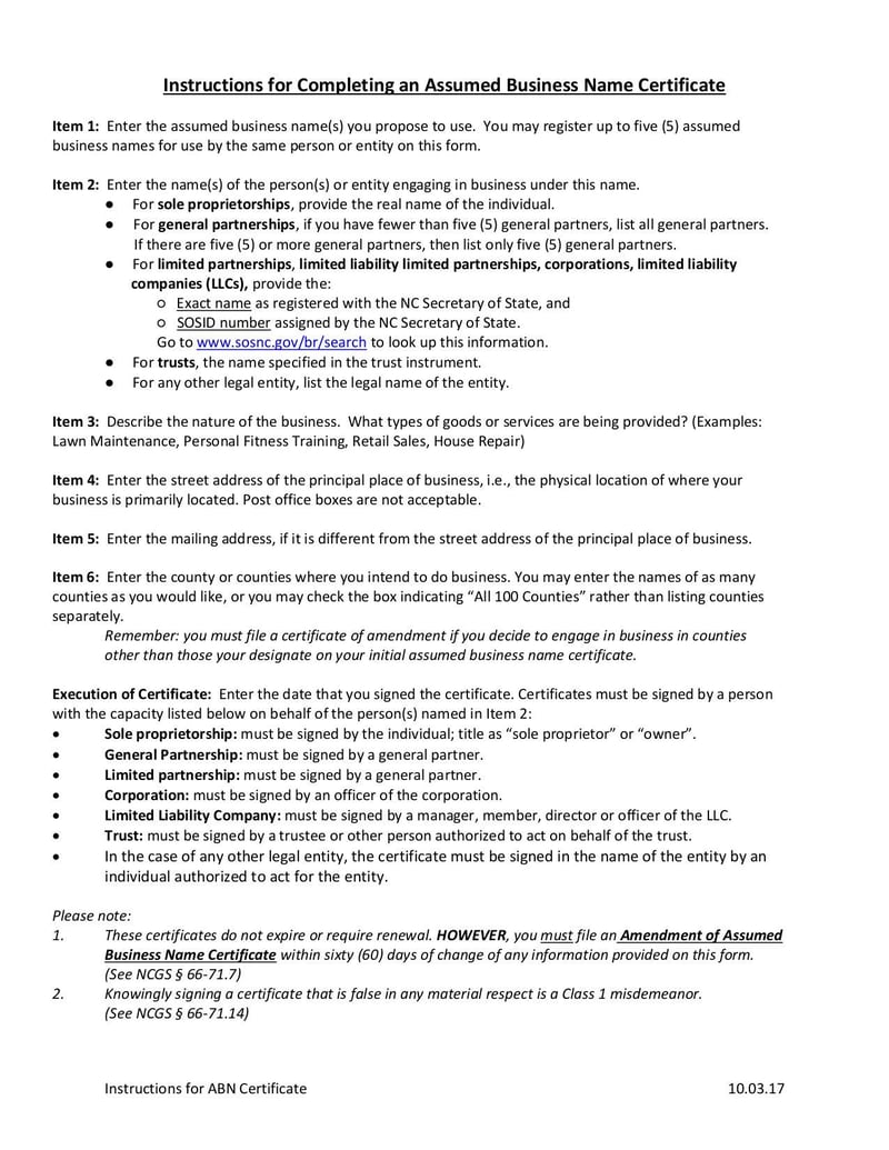 Large thumbnail of Assumed Business Name Certificate - Dec 2017