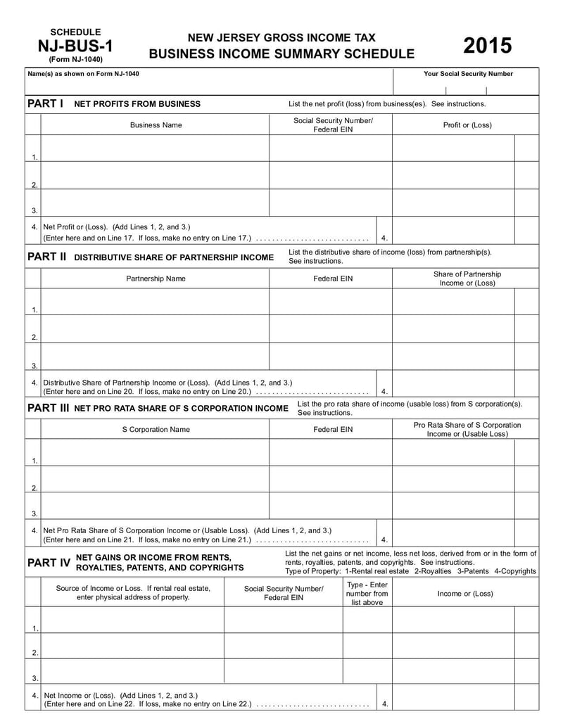 Large thumbnail of New Jersey Business Registration Application - Jan 2015