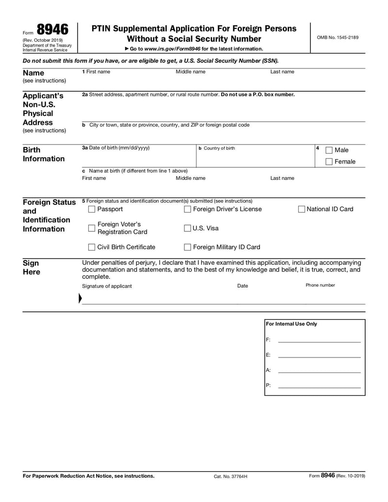 Large thumbnail of Form 8946 - Oct 2019