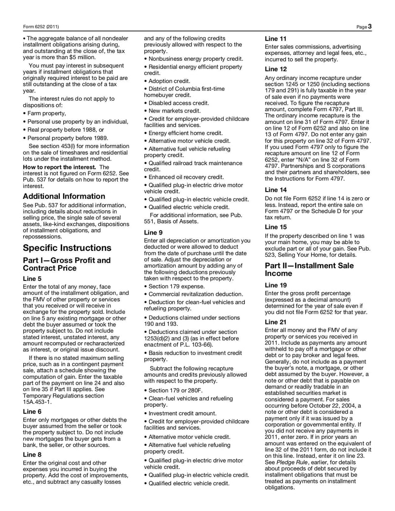 Large thumbnail of Form 6252 - Oct 2011