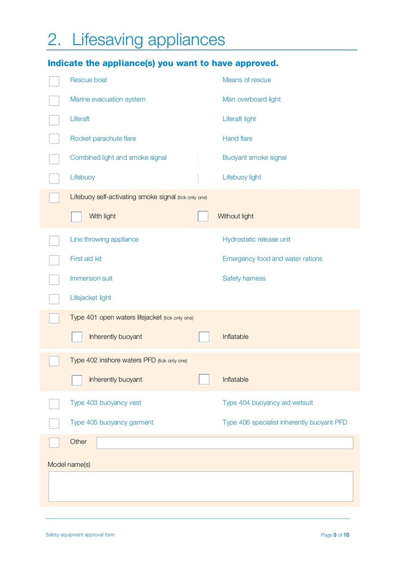 Large thumbnail of Safety Equipment Approval Form - Jul 2019