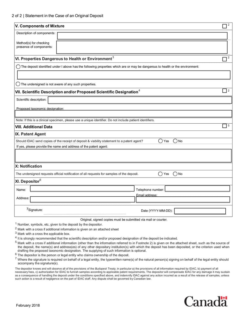 Large thumbnail of International Form IDAC BP1 - Feb 2018