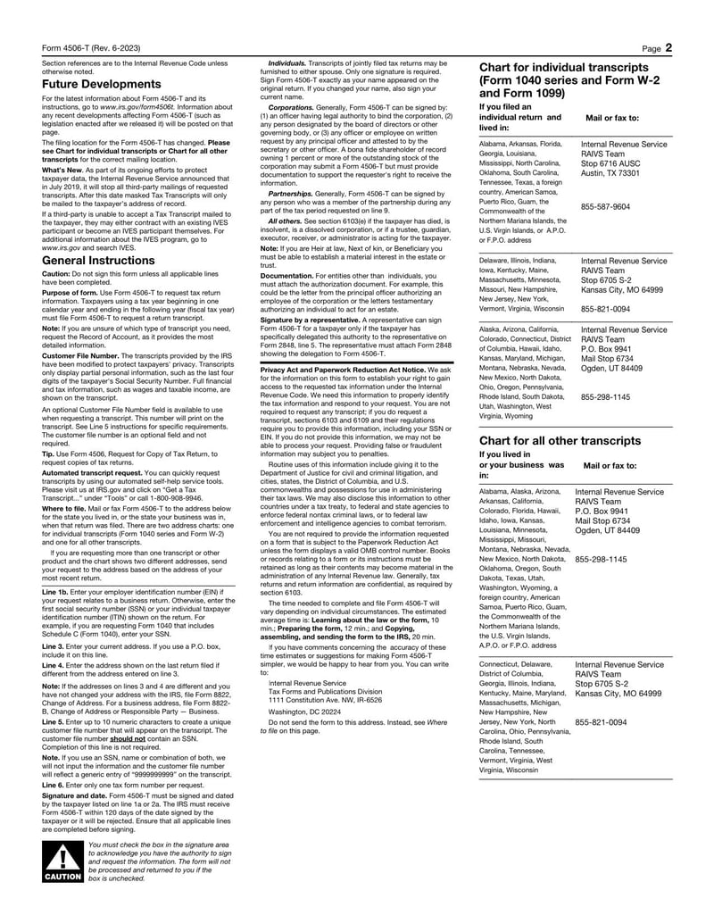Large thumbnail of Form 4506-T - Jun 2023