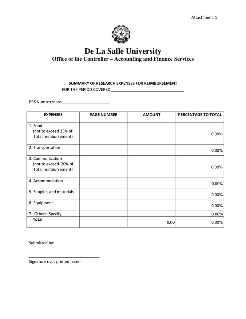 Large thumbnail of Summary Of Research Expenses For Reimbursement - Mar 2018