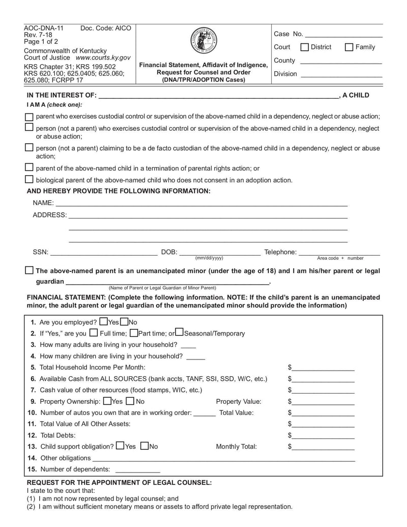 Large thumbnail of Form AOC-DNA-11 - Jul 2018