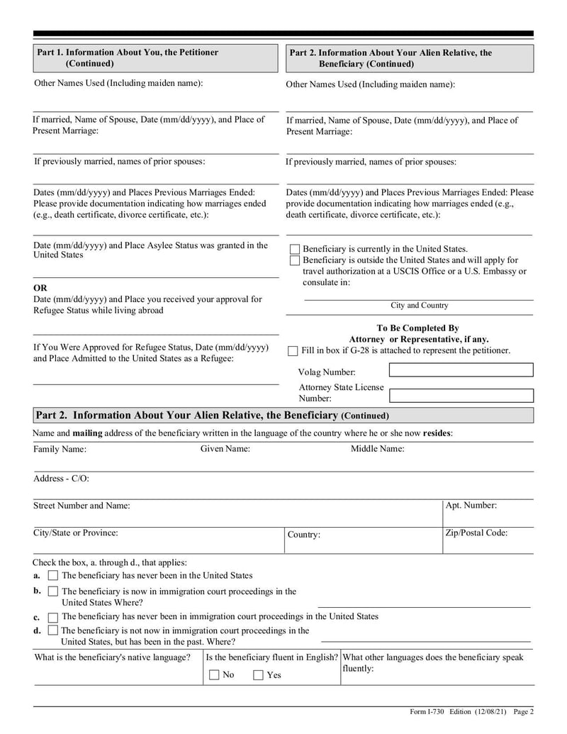 Large thumbnail of Form I-730 - Aug 2021