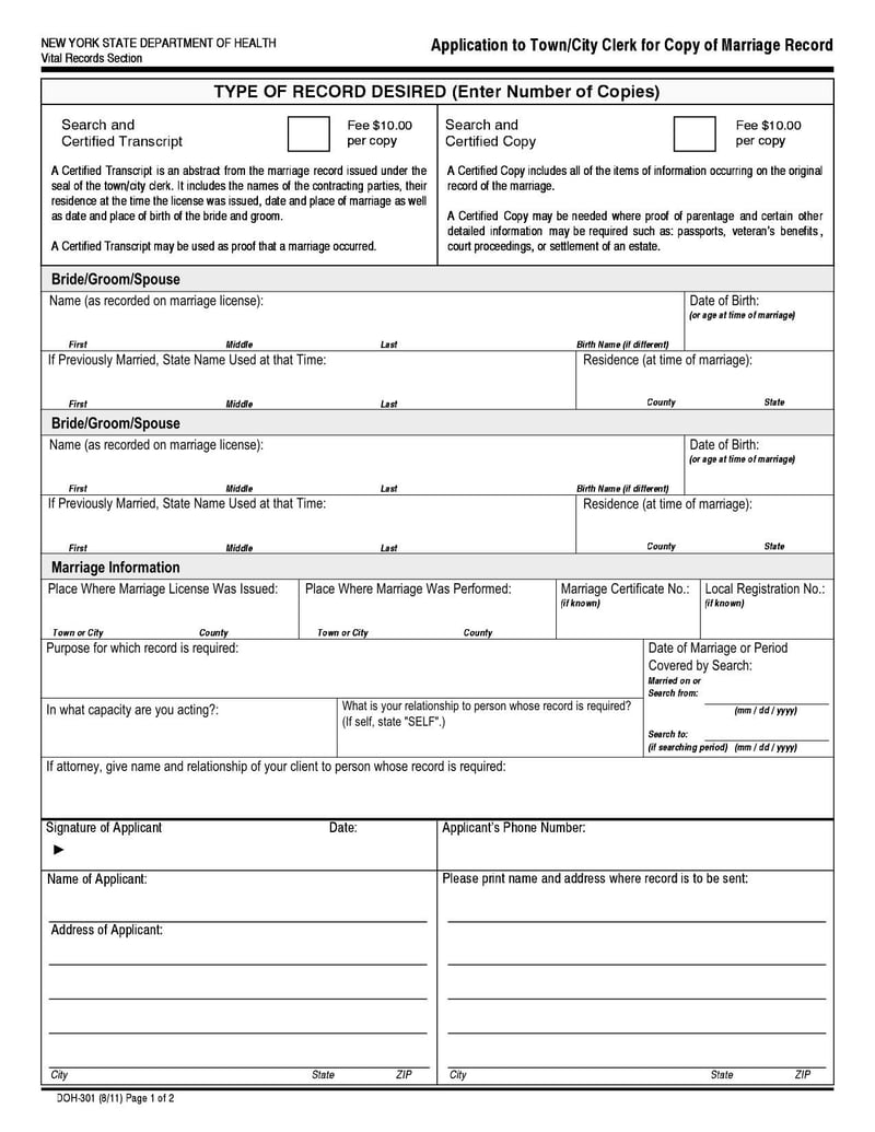 Large thumbnail of Form DOH-301