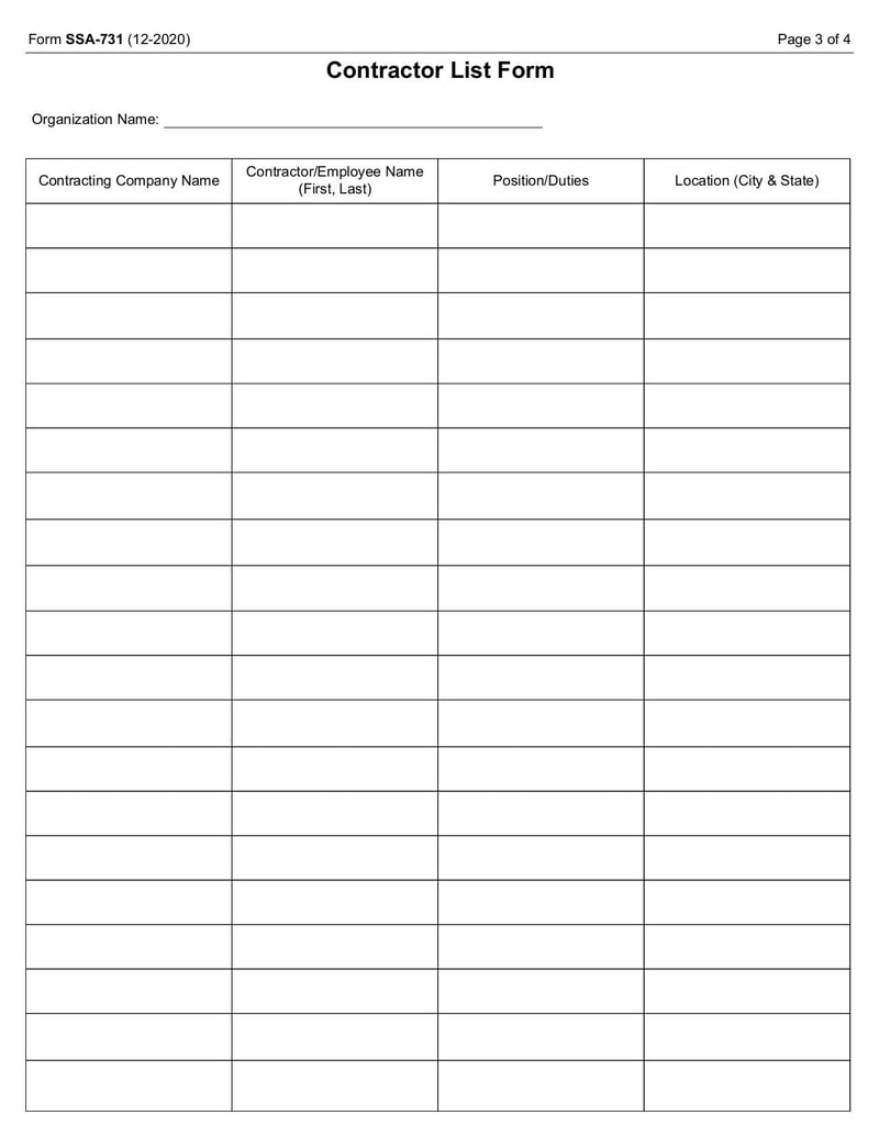 Large thumbnail of Statement of Marital Relationship | Form SSA-731 - Dec 2020