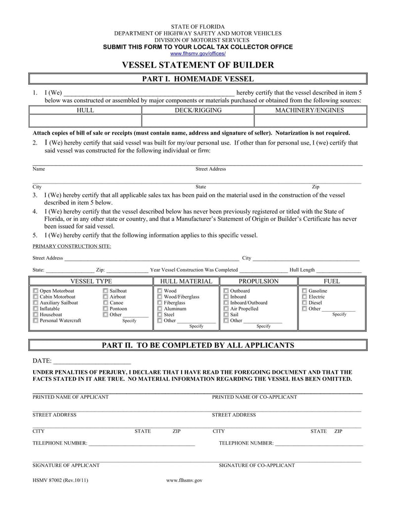 Large thumbnail of Form HSMV 87002
