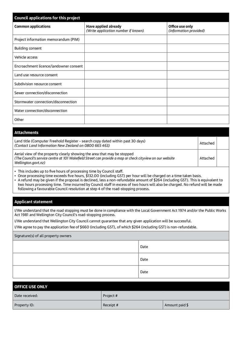 Large thumbnail of Road Stopping Application Form - Oct 2021
