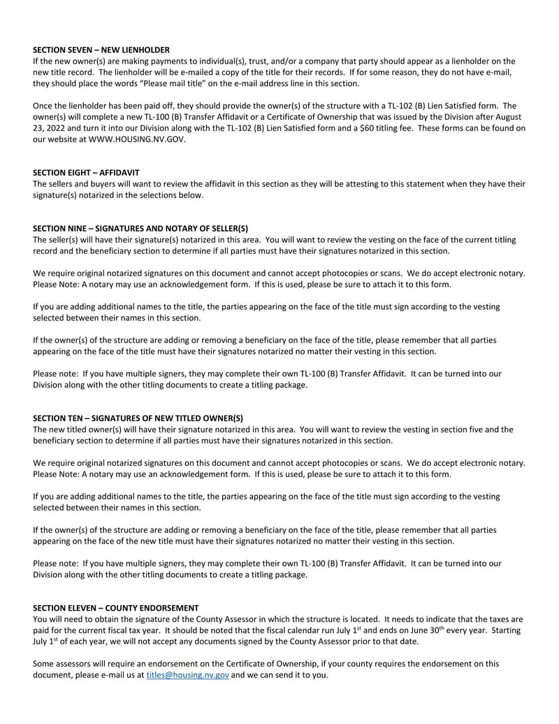 Large thumbnail of Form TL-100 (B)