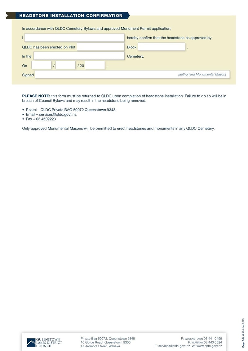 Large thumbnail of Monument Permit Application Form - Oct 2015
