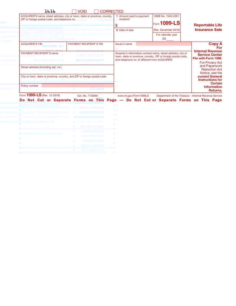 Large thumbnail of Form 1099-LS - Dec 2019