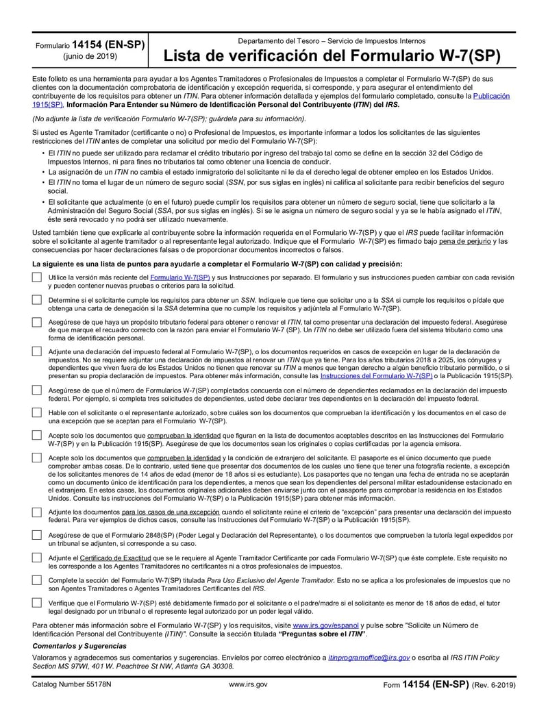 Large thumbnail of Form 14154 (EN-SP) - Jun 2019