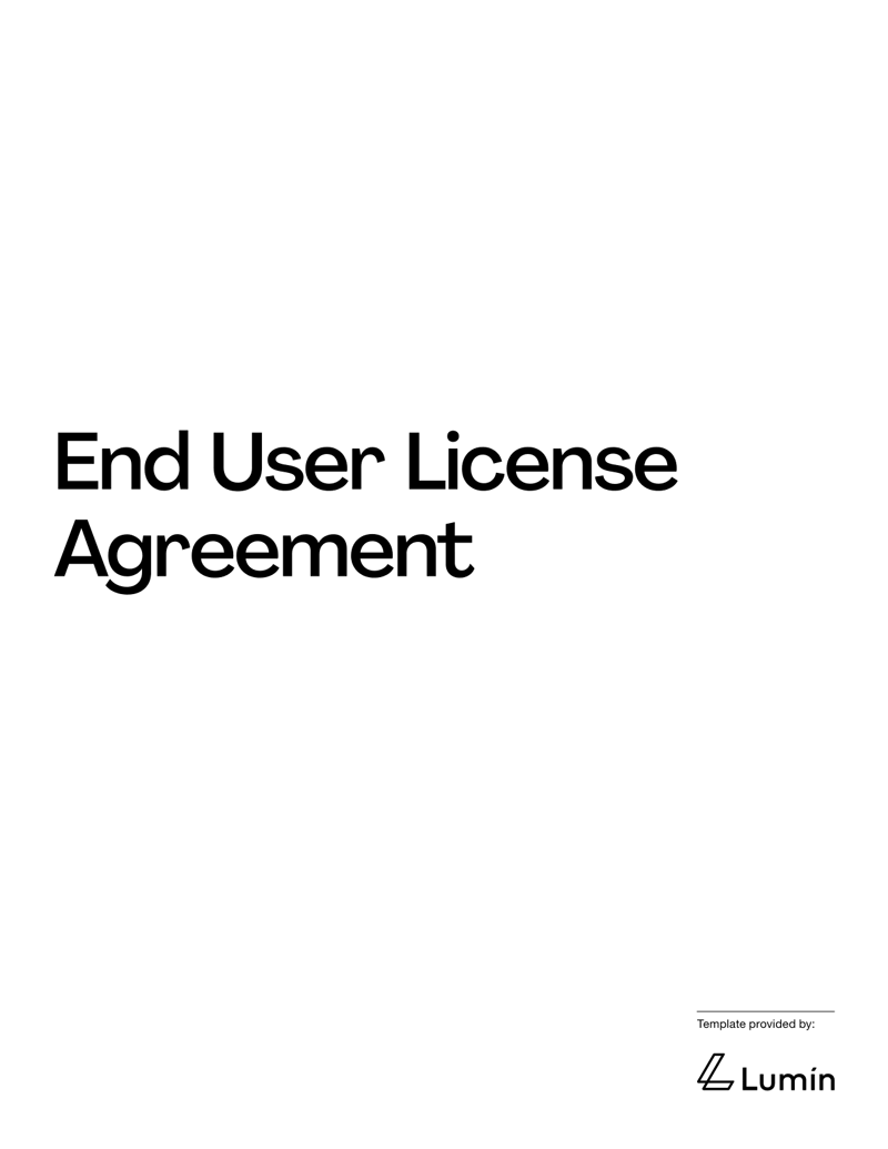 End User License Agreement setting software license terms, user rights and compliance obligations
