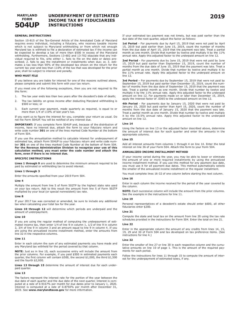 Large thumbnail of Form 504UP - Feb 2020