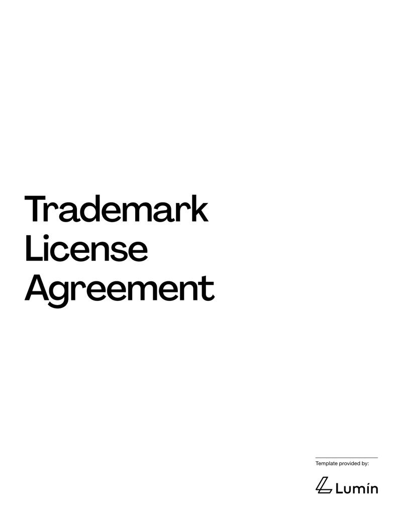 Trademark License Agreement for granting rights to use a brand name or logo under defined terms