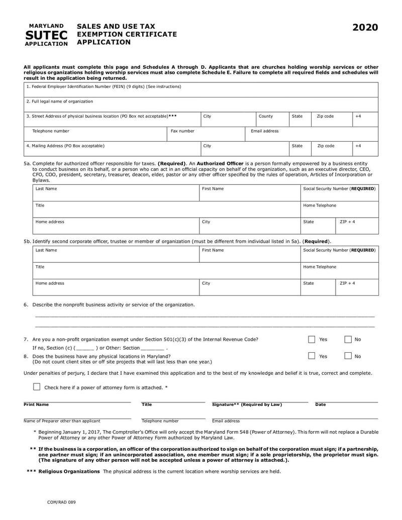 Sales and Use Tax Exemption Certificate Application (SUTEC) | Fill 