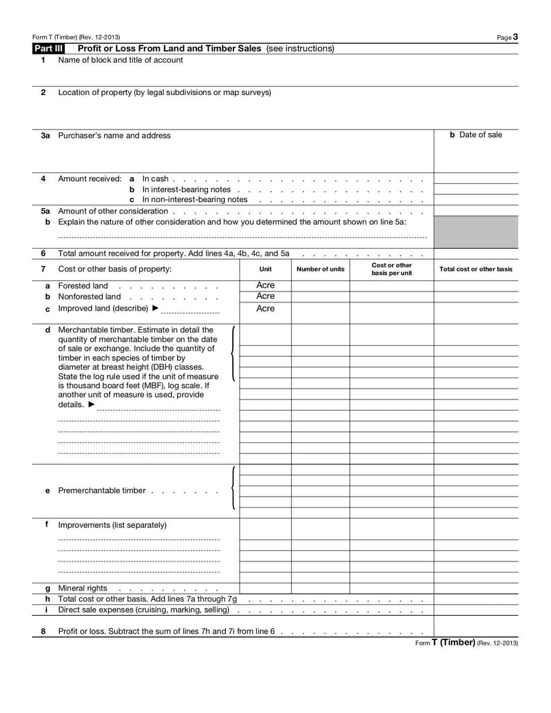 Large thumbnail of Form T (Timber) - Dec 2013