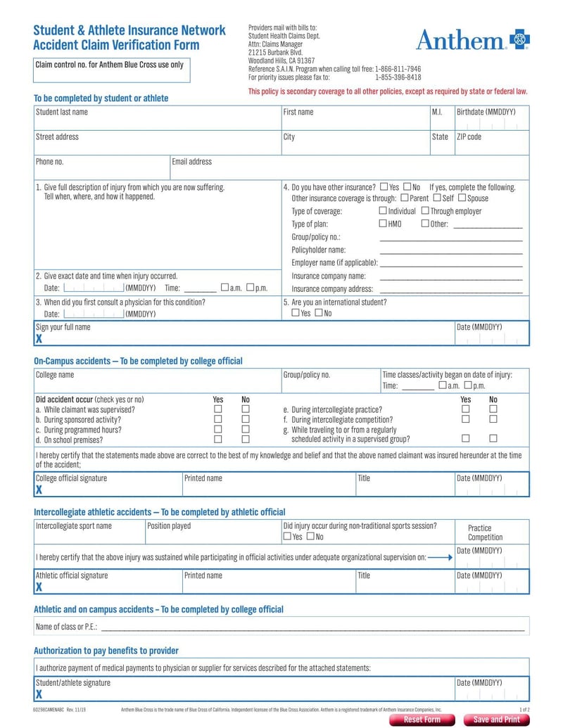 Large thumbnail of Mt. San Antonio College Accident Claim Verification Form