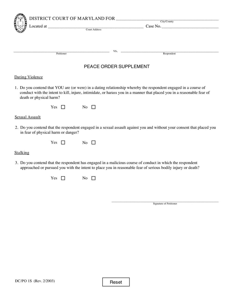 Large thumbnail of Form DC/PO 1S