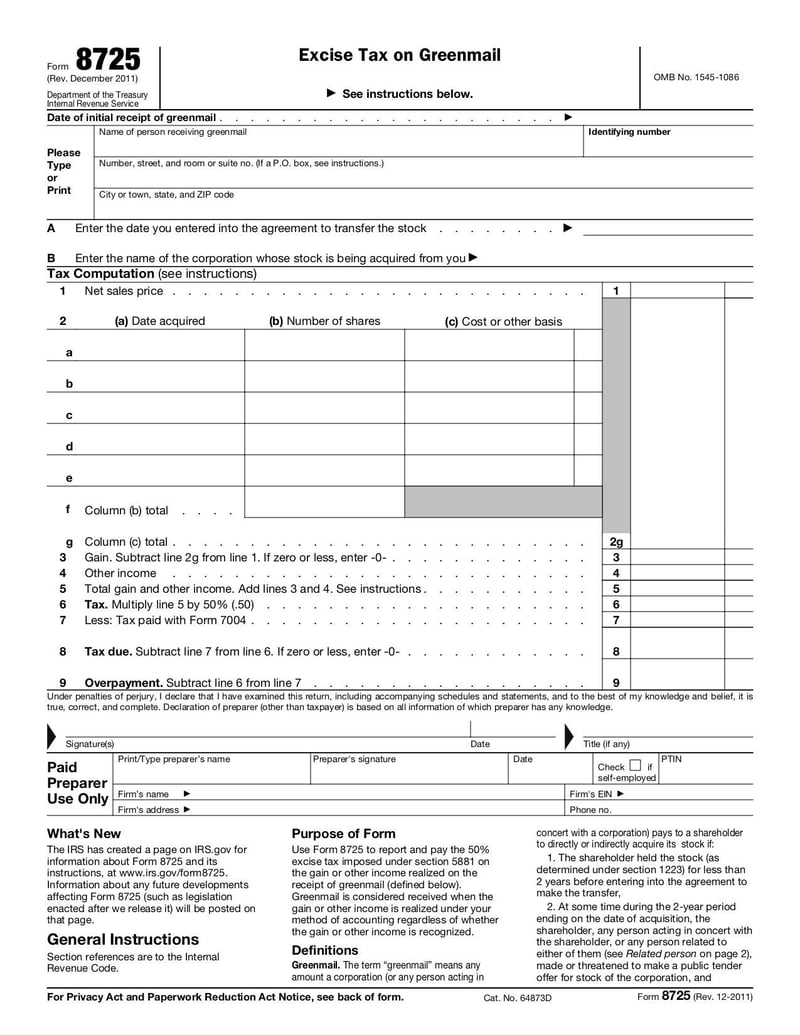 Large thumbnail of Form 8725 - Dec 2011
