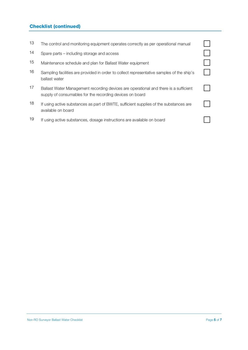 Large thumbnail of Ballast Water Management Survey Checklist - Jul 2017