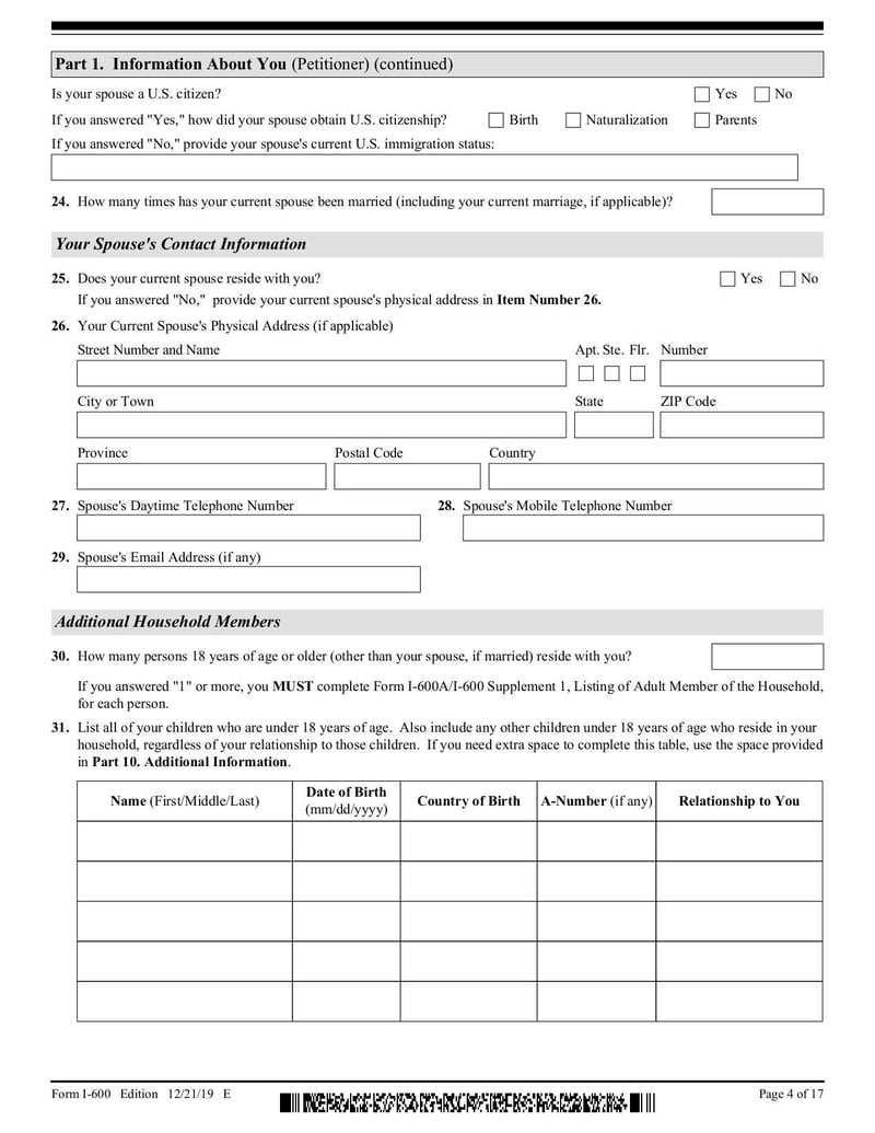 Large thumbnail of Form I-600 - Dec 2021