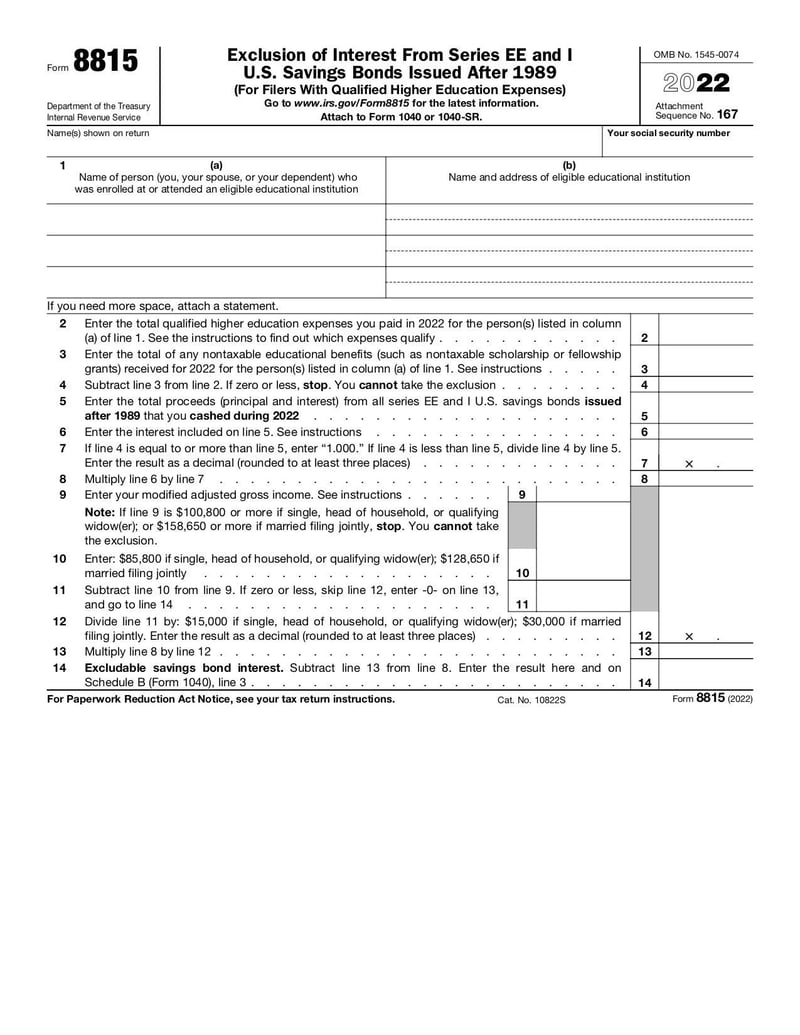 Thumbnail of Form 8815 - Dec 2022 - page 0