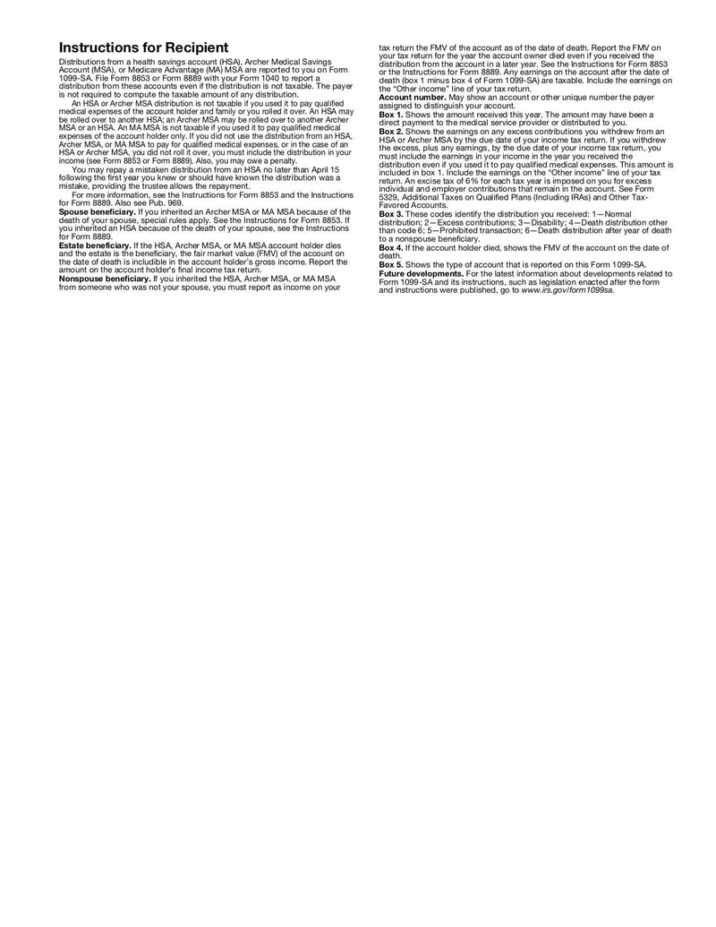 Large thumbnail of Form 1099-SA - Jan 2015