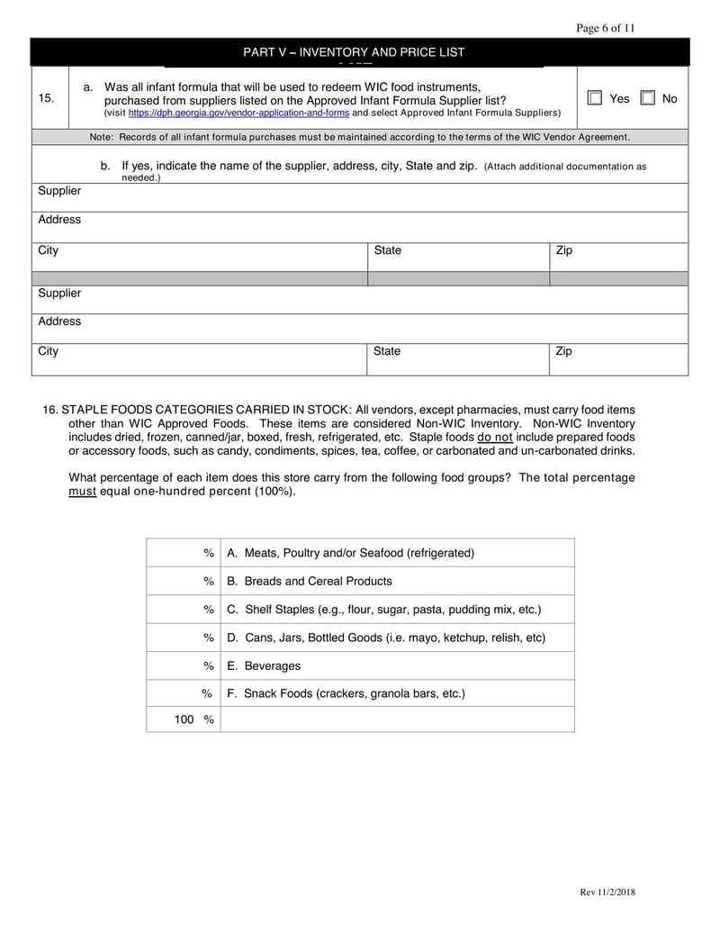 Large thumbnail of Georgia WIC Program Corporate Attachment Form