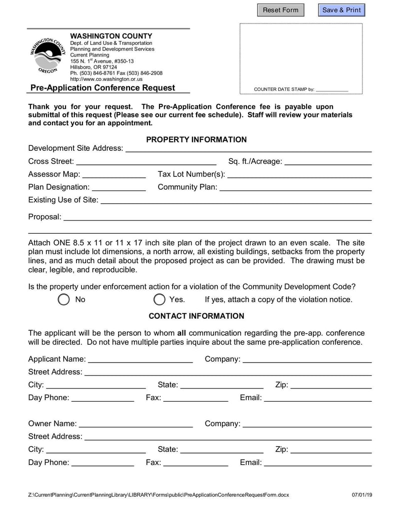 Large thumbnail of Pre-Application Conference Request - Jul 2020